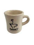 Vintage Barnies Coffee & Tea Co. Beige Ceramic Mug Logo 8OZ Thick. Fixed Price $12.95.