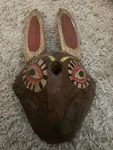 Hand-carved Wooden Rabbit Folk Art Mask Originating From Guatemala. Fixed Price $199.00.