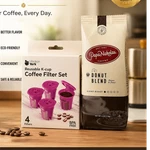 Reusable K-cup Coffee Filter Set + Papa Nicholas Donut Blend Bundle. Fixed Price $22.00.