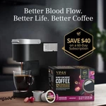 Vinia Blood Flow Energy Coffee Pods - Medium Roast Red Grape Piceid Resveratrol. Fixed Price $75.00.