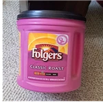 Folgers Classic Roast Pink Coffee Container 2009, Original Advertising, Empty. Fixed Price $14.69.