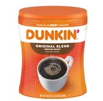 Dunkin Original Blend Medium Roast Ground Coffee, 30 Oz Canister. Fixed Price $20.22.