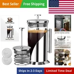 Cafe Du Chateau Stainless Steel French Press Coffee Maker 34 Oz - Easy To Use.... Fixed Price $96.91.