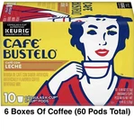 Cafe Bustelo Coffee Con Leche - Boxes (60 K Cup Pods). Fixed Price $109.00.