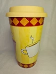 Gibson Everyday Stoneware 16OZ Travel Coffee Mug Cup Tumbler With Lid. Fixed Price $15.99.