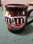 M&m Chocolate Brown Large Coffee Mug Tea Cup Vtg Ceramic Hershey Mars. Fixed Price $15.88.