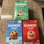 Dunkin Apple Cider Donut, Blueberry And Mint Chip Coffee, Keurig Cup Pods. Fixed Price $75.00.