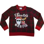 Santas Bestie Ugly Christmas Sweater Mens Large Red Green Reindeer Sequin. Fixed Price $49.99.