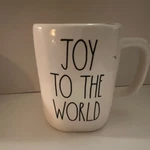 Rae Dunn White Ceramic Coffee Mug Joy To The World Holiday Christmas. Fixed Price $10.00.