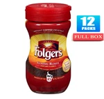12X Packs Folgers Classic Roast Instant Coffee - 3OZ Jar. Fixed Price $49.25.