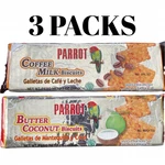3 Packs Parrot Biscuits, Butter Coconut Coffee Milk Flavor, 7OZ (200G) Each. Fixed Price $25.99.