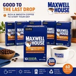 Maxwell House Breakfast Blend K-cups 60 3 Pods Keurig Coffee Lot Mild Medium. Fixed Price $72.11.