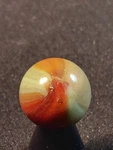 19/32" Master Sunburst Deep Reds Coffees Turquoise Good+ Serious Marble A555. Fixed Price $5.00.