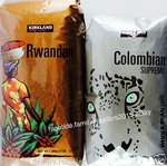 Kirkland Signature Coffee Medium Rwandan Or Dark Columbian Supremo Whole Bean. Fixed Price $75.58.