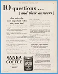 1928 Sanka Coffee Ad 97% Caffeine Removed 10 Questions Logo Early Decaf. Fixed Price $11.00.