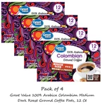4X Great Value 100% Arabica Colombian Medium Dark Roast Ground Coffee Pods 12 Ct. Fixed Price $14.97.