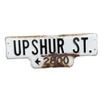 Vintage San Diego Porcelain Street Sign 2800 Upshur St. / Left Arrow. Fixed Price $85.00.