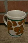 Vintage 1980'S? Gingerbread Man Men Christmas Mug Cup Green Brown White Ceramic. Fixed Price $19.21.