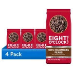 4 Pack Eight O'clock Coffee Medium Roast Whole Bean 100% Colombian Peaks 30OZ. Fixed Price $63.83.