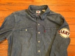 Levi's Mlb San Francisco Giants Denim Shirt -mens Large- Long Sleeve #580. Fixed Price $45.00.