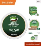 Indulgent Half Caff Medium Roast Coffee Pods, 24 Count - Easy Brew Convenience. Fixed Price $30.99.