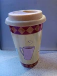 Gibson Everyday Stoneware 16OZ Travel Coffee Mug Cup Tumbler With Lid. Fixed Price $9.50.