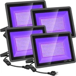 4 Pack 100W Led Lights, Flood With Plug And Switch,. Fixed Price $58.87.