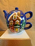 Barnies Coffee & Co. Christmas Theme Stackable Teapot Mug. Fixed Price $25.00.