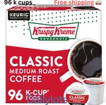 Krispy Kreme Doughnuts, Classic K-cup Pods Medium Roast Coffee 96 Ct Older Stock. Fixed Price $45.97.