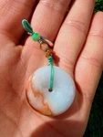 Burma Jadeite Pendant Donut Natural Red Fire Burmese. Fixed Price $60.00.