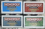 Hasbro Monopoly Surprise Community Chest Exclusive Mystery Pack Set Of 4. Fixed Price $40.00.