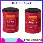 Folgers Classic Ground Coffee, Medium Roast, 40.3 Oz Canister, 2 Pack. Fixed Price $37.99.