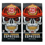 Pack Fire Department Skull Crushing Espresso Dark Roast Ground Coffee, 12OZ. Fixed Price $23.99.