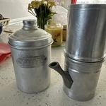 Vintage Aluminum Stackable Sugar/creamer Italy & Caffe (coffee) Canister W/lid. Fixed Price $36.50.