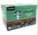 (2 Box) Starbucks Half Caff House Blend Coffee Keurig Cups 4 Oz. Fixed Price $29.98.