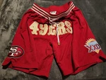 Authentic Mitchell & Ness Just Don San Francisco 49ERS Super Bowl Shorts Large. Fixed Price $225.00.