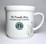 Starbucks We Proudly Brew Coffee Mug Cups White 2008 Floral Branch Berries 12OZ. Fixed Price $8.95.