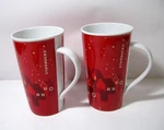 Starbucks 2013 Pair 16 Oz Ceramic Holiday Winter Mugs Coffee Tea Hot Cocoa. Fixed Price $19.99.