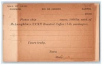 C1880'S Mclaughlin's Xxxx Roasted Coffee Chicago Illinois Postal Card. Fixed Price $29.95.