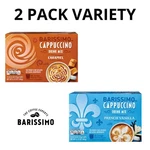 Barissimo Cappuccino Coffee 12CT, Caramel & French Vanilla - Pack Variety. Fixed Price $26.99.