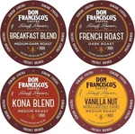 Don Francisco's Coffee Vanilla, Kona, Breakfast Blend French Roast 4 (12 Cups). Fixed Price $49.97.