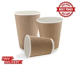 Disposable Takeaway Coffee Cups Kraft Triple Wall Hot Drink 8OZ,12OZ, 16OZ. Fixed Price $139.91.