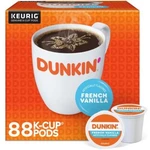 Dunkin' French Vanilla Flavored Coffee, Medium Roast K-cup Pods, 88 Count. Fixed Price $49.99.