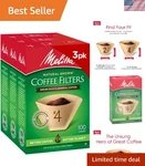 Burst-resistant Cone Coffee Filters, 300 Pack For Superior Quality. Fixed Price $31.99.