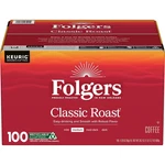 Folgers Classic Medium Roast K-cup Coffee Pods, 100 Ct. Free Shipping. Fixed Price $65.00.