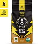 Death Wish Coffee, Organic And Fair Trade, Light Roast, Ground 10OZ. Fixed Price $12.49.