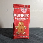 Dunkin' Gingerbread Ground Coffee Pack Arabica 11 Oz Pantry Exp 08/07/2026. Fixed Price $6.00.