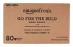 Amazonfresh 80 K-cups Go For The Bold Dark Roast Arabica Coffee Keurig Brewer. Fixed Price $65.88.