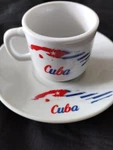 2OZ Espresso Coffee Set 6 Saucer Cubana Bandera Isla Flag. Fixed Price $19.99.