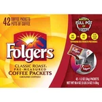 (42 Packets) Folgers Classic Roast Pre-measured Coffee One Pck Makes Pot. Fixed Price $58.50.
